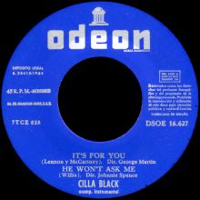 CILLA BLACK - IT'S FOR YOU - SPAIN - DSOE 16.627 - EP - A - pic 1