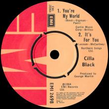 CILLA BLACK - IT'S FOR YOU - UK - EMI 2698 - EP - pic 3