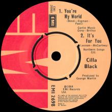 CILLA BLACK - IT'S FOR YOU - UK - EMI 2698 - EP - pic 1