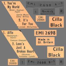 CILLA BLACK - IT'S FOR YOU - UK - EMI 2698 - EP - pic 4