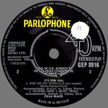 CILLA BLACK - IT'S FOR YOU  - UK - GEP 8916 - EP - pic 5