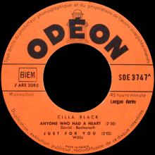 CILLA BLACK - LOVE OF THE LOVED - FRANCE - SOE 3747 - EP - pic 1