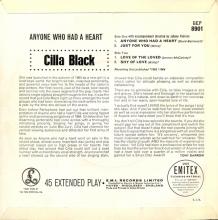 CILLA BLACK - LOVE OF THE LOVED - UK - GEP 8901 - EP - pic 2