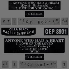 CILLA BLACK - LOVE OF THE LOVED - UK - GEP 8901 - EP - pic 1