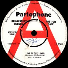 CILLA BLACK - LOVE OF THE LOVED - UK - R 5065 - PROMO - pic 1