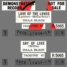 CILLA BLACK - LOVE OF THE LOVED - UK - R 5065 - PROMO - pic 1
