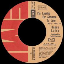 DENNY LAINE - IT'S SO EASY ⁄ LISTEN TO ME - I'M LOOKING FOR SOMEONE TO LOVE - ITALY - 3C 006-98233 - pic 5