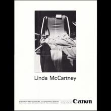 FANCLUB MAIL FLYER 1982 LINDA McCARTNEY EXHIBITION IN PARIS ESPACE CANON - pic 1