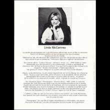 FANCLUB MAIL FLYER 1982 LINDA McCARTNEY EXHIBITION IN PARIS ESPACE CANON - pic 1