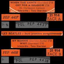 FRANCE THE BEATLES EP POLYDOR - 1964 03 00 - LES BEATLES - POLYDOR 21914 Médium - ORANGE STARS LABEL - pic 1