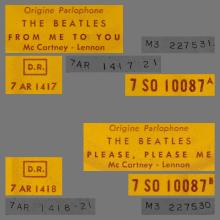 FRANCE THE BEATLES JUKE-BOX 45 - 1963 10 16 - A 2 - 7 S0 10087 - FROM ME TO YOU ⁄ PLEASE PLEASE ME - pic 1