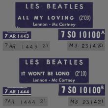 FRANCE THE BEATLES JUKE-BOX 45 - 1963 12 27 - C 1 - 7 S0 10100 - ALL MY LOVING ⁄ IT WON'T BE LONG - pic 1