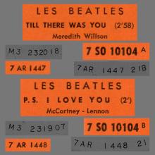 FRANCE THE BEATLES JUKE-BOX 45 - 1964 01 00 - A 1 - 7 S0 10104 - TILL THERE WAS YOU ⁄ P. S. I LOVE YOU - pic 3