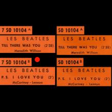 FRANCE THE BEATLES JUKE-BOX 45 - 1964 01 00 - A 1 - 7 S0 10104 - TILL THERE WAS YOU ⁄ P. S. I LOVE YOU - pic 4