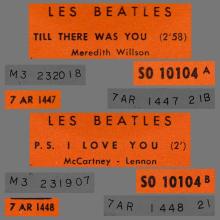 FRANCE THE BEATLES JUKE-BOX 45 - 1964 01 00 - A 2 - S0 10104 - TILL THERE WAS YOU ⁄ P. S. I LOVE YOU - pic 1