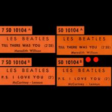 FRANCE THE BEATLES JUKE-BOX 45 - 1964 01 00 - A 2 - S0 10104 - TILL THERE WAS YOU ⁄ P. S. I LOVE YOU - pic 4