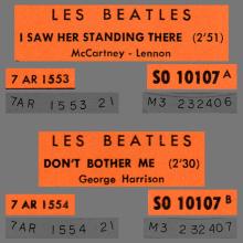 FRANCE THE BEATLES JUKE-BOX 45 - 1964 02 27 - A 2 - S0 10107 - I SAW HER STANDING THERE ⁄ DON'T BOTHER ME - pic 1