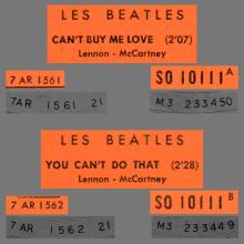 FRANCE THE BEATLES JUKE-BOX 45 - 1964 04 16 - A 1 - S0 10111 - CAN'T BUY ME LOVE ⁄ YOU CAN'T DO THAT - pic 1