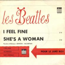 FRANCE THE BEATLES JUKE-BOX 45 - 1964 12 00 - A - S0 10125 - I FEEL FINE ⁄ SH'S A WOMAN - pic 1