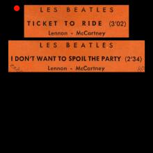 FRANCE THE BEATLES JUKE-BOX 45 - 1965 05 17 - A 1  - S0 10129 - TICKET TO RIDE ⁄ I DON'T WANT TO SPOIL THE PARTY - pic 4