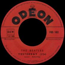 FRANCE THE BEATLES JUKE-BOX 45 - C - 1966 02 24 - FOS 102 - YOU'VE GOT TO HIDE YOUR LOVE AWAY ⁄ YESTERDAY - pic 3