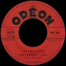 FRANCE THE BEATLES JUKE-BOX 45 - C - 1966 02 24 - FOS 102 - YOU'VE GOT TO HIDE YOUR LOVE AWAY ⁄ YESTERDAY - pic 1