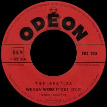 FRANCE THE BEATLES JUKE-BOX 45 - C - 1966 03 17 - FOS 103 - WE CAN WORK IT OUT⁄ DA TRIPPER  - pic 1