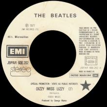 FRANCE THE BEATLES JUKE-BOX 45 - C - 1977 00 00 - JBPAR 600.202 - DIZZY MISS LIZZY ⁄ HELP - PROMO - pic 1