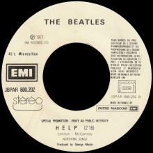 FRANCE THE BEATLES JUKE-BOX 45 - C - 1977 00 00 - JBPAR 600.202 - DIZZY MISS LIZZY ⁄ HELP - PROMO - pic 1