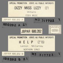 FRANCE THE BEATLES JUKE-BOX 45 - D - 1977 00 00 - JBPAR 600.202 - DIZZY MISS LIZZY / HELP - PROMO - pic 3
