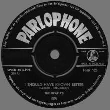 HOLLAND 140 - 1964 08 00 - I SHOULD HAVE KNOWN BETTER ⁄ TELL ME WHY - PARLOPHONE - HHR 128 - RED SLEEVE - pic 1