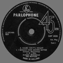 HOLLAND - 1964 11 00 - 1 B - A HARD DAY'S NIGHT ( Extracts from the film ) - GEP 8920  - pic 3