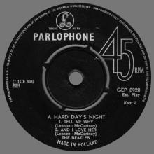 HOLLAND - 1964 11 00 - 1 B - A HARD DAY'S NIGHT ( Extracts from the film ) - GEP 8920  - pic 4