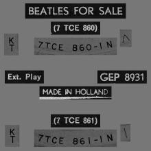 HOLLAND - 1965 04 00 - 1 - BEATLES FOR SALE  - GEP 8931 - pic 1