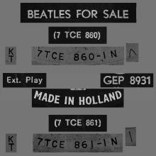 HOLLAND - 1965 04 00 - 2 A - BEATLES FOR SALE  - GEP 8931 - pic 2
