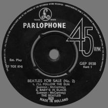 HOLLAND - 1965 06 00 - 2 A - BEATLES FOR SALE No 2 - GEP 8939 - pic 3