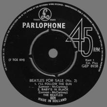HOLLAND - 1965 06 00 - 2 D - BEATLES FOR SALE No 2 - GEP 8939 - pic 3
