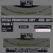 HOLLAND 1972 06 00 PAUL MCCARTNEY WINGS - PROM 4 JUNE⁄JULY - MARY HAD A LITTLE LAMB -12INCH PROMO - pic 1