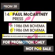 HOLLAND 1986 08 09 PAUL MCCARTNEY - PROM 38 - 40 JAAR EMI BOVEMA - PRESS - 12INCH PROMO - pic 5
