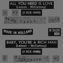 HOLLAND 280 - 1967 06 00 - ALL YOU NEED IS LOVE ⁄ BABY YOU'RE A RICH MAN - PARLOPHONE - R 5620 - pic 1