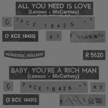 HOLLAND 287 - 1967 06 00 - ALL YOU NEED IS LOVE ⁄ BABY YOU'RE A RICH MAN - PARLOPHONE - R 5620 - pic 1