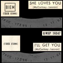 ITALY 1963 11 12 - QMSP 16347 - SHE LOVES YOU ⁄ I'LL GET YOU - LABEL A - pic 1