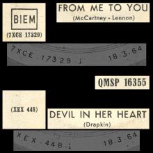 ITALY 1964 03 18 - QMSP 16355 - FROM ME TO YOU ⁄ DEVIL IN HER HEART - LABEL B - pic 3