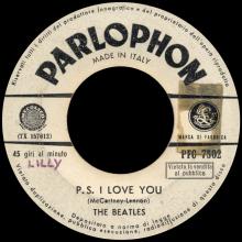 ITALY 1964 04 01 - PFC 7502 - P.S. I LOVE YOU / I WANT TO HOLD YOUR HAND   - pic 1