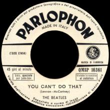 ITALY 1964 05 18 - QMSP 16361 - YOU CAN'T DO THAT ⁄ CAN'T BUY ME LOVE - LABEL A - pic 1