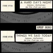 ITALY 1964 06 26 - QMSP 16363 - A HARD DAY'S NIGHT ⁄ THINGS WE SAID TODAY - LABEL B - pic 3