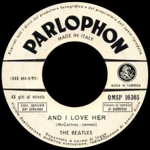 ITALY 1964 09 07 - QMSP 16361 - AND I LOVE HER ⁄ IF I FELL - LABEL A - pic 1