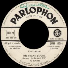 ITALY 1965 10 25 - QMSP 16384 - YESTERDAY ⁄ THE NIGHT BEFORE - LABEL B - S.D.J.B. MILANO - pic 2