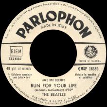ITALY 1966 02 14 - QMSP 16389 - MICHELLE ⁄ RUN FOR YOUR LIFE - LABEL A 3 - JUKE BOX SERVICE - pic 1
