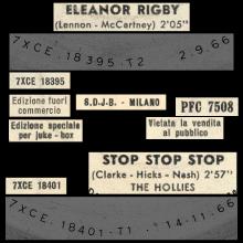 ITALY 1966 11 14 - PFC 7508 - B - ELEANOR RIGBY ⁄ STOP STOP STOP ( THE HOLLLIES ) - pic 3